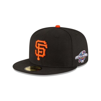 Black San Francisco Giants Hat - New Era MLB 2002 World Series Participation Wool 59FIFTY Fitted Caps USA5983271